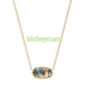 Elisa Gold Pendant Necklace in Abalone Shell